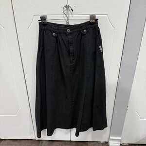 Vintage Cherokee Black Denim Midi Skirt